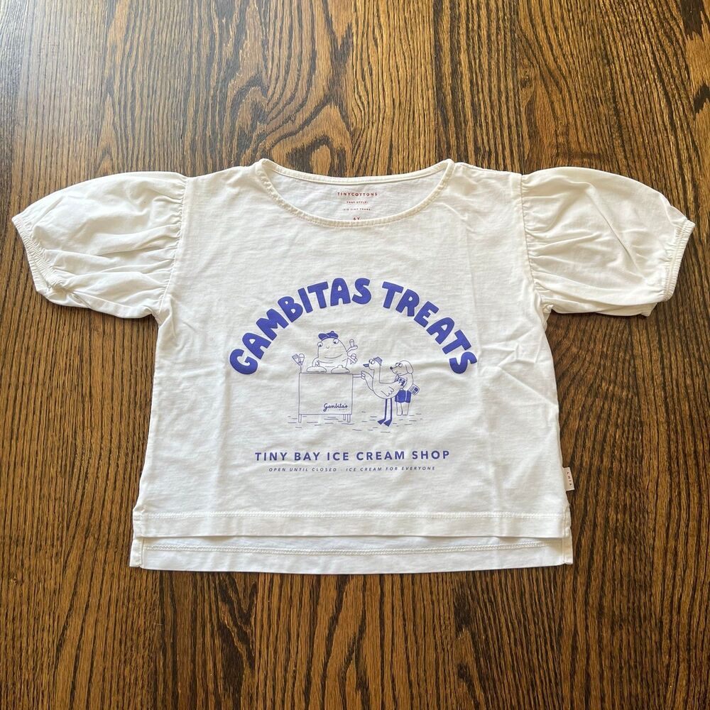Tinycottons "Gambitas Treats" Puff-Sleeved T-Shirt (6Y)